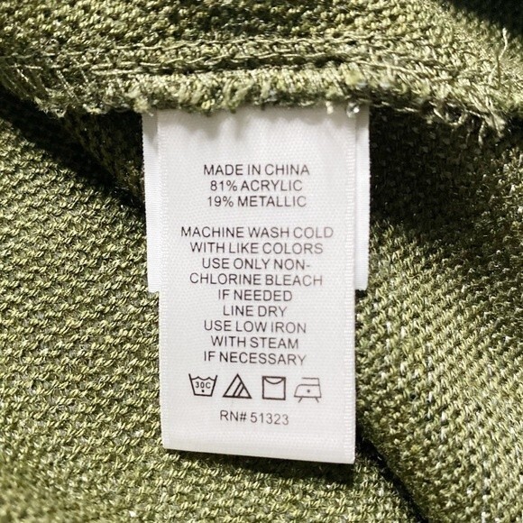 1. State Sparkle Knit Cross Front Top Army Green Heather Metallic Balletcore XS - Picture 6 of 8